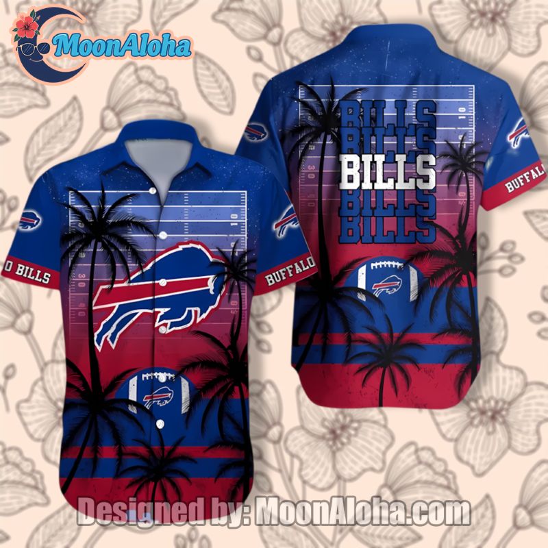 Buffalo Bills Coconut Theme Blue Funky Hawaiian Shirts image 1 Buffalo Bills Coconut Theme Blue Funky Hawaiian Shirts image 1