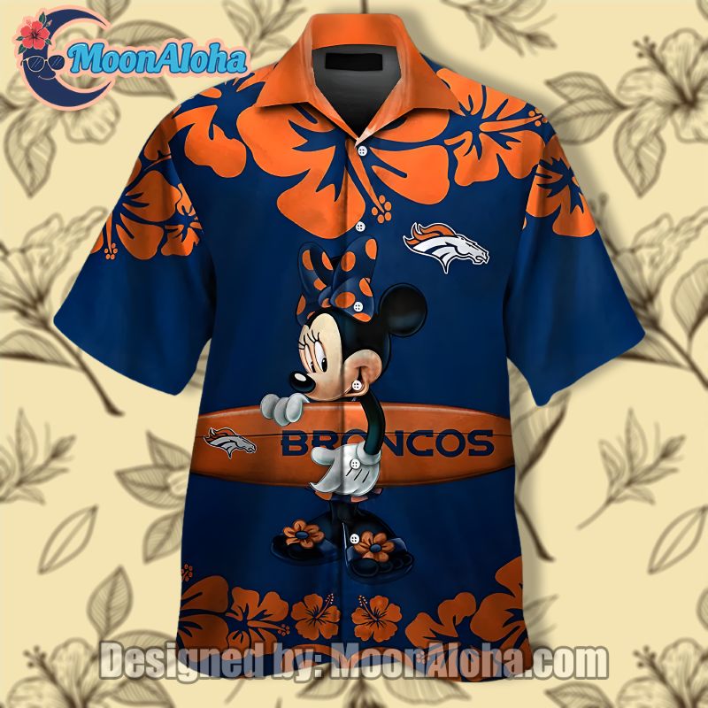 Denver Broncos Mickey Surf Board Cute Hawaiian Shirt Beach Ready Fun image 1 Denver Broncos Mickey Surf Board Cute Hawaiian Shirt Beach Ready Fun image 1