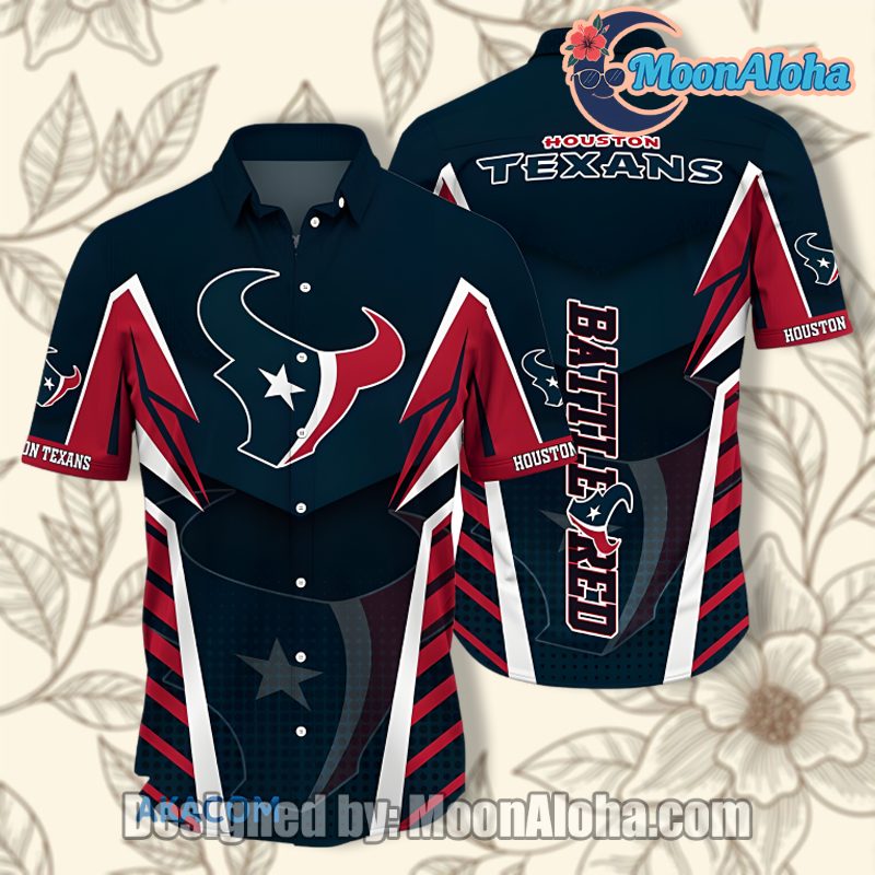Houston Texans Battle Red Stylish Hawaiian Shirt For True Fans image 1 Houston Texans Battle Red Stylish Hawaiian Shirt For True Fans image 1