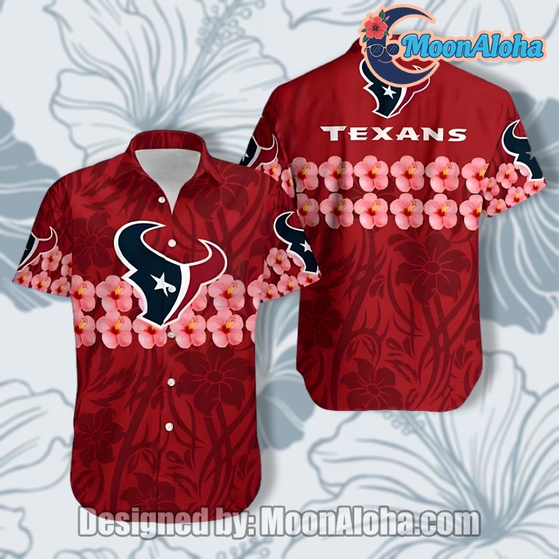 Houston Texans Floral Pattern Cheap Nfl Aloha Hawaiian Shirt image 1 Houston Texans Floral Pattern Cheap Nfl Aloha Hawaiian Shirt image 1