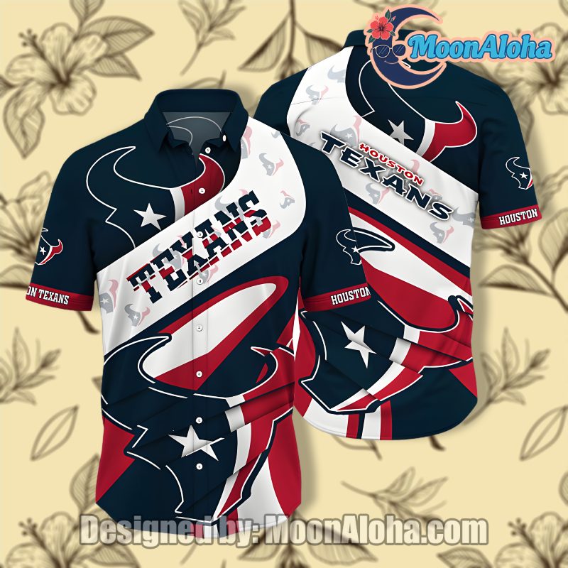 Houston Texans Football Retro Style Nfl Hawaiian Shirt image 1 Houston Texans Football Retro Style Nfl Hawaiian Shirt image 1