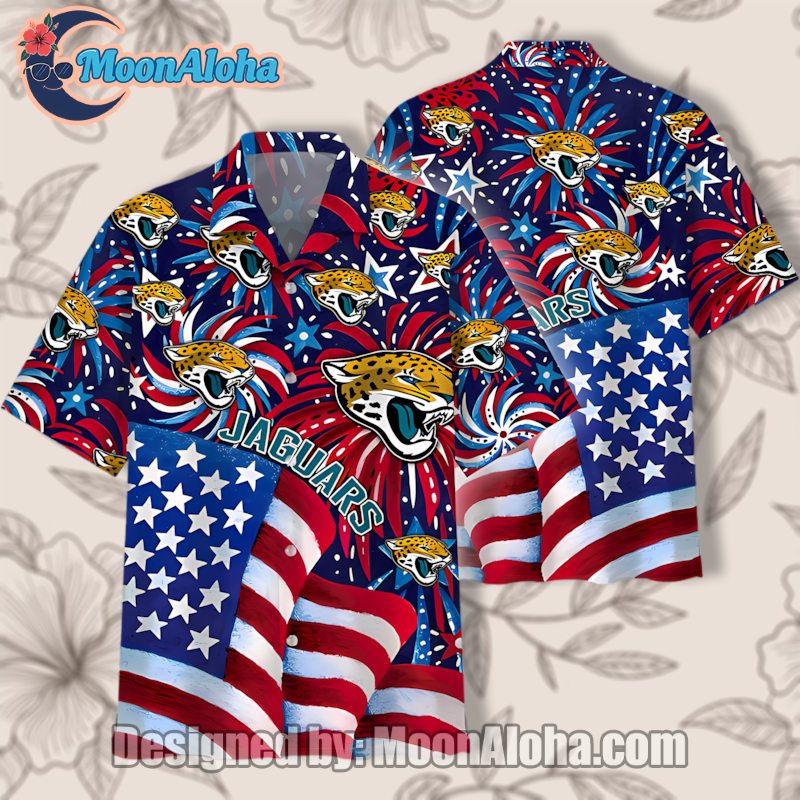 Jacksonville Jaguars 4Th Of July Blue Jogal Hawaiian Shirt Look image 1 Jacksonville Jaguars 4Th Of July Blue Jogal Hawaiian Shirt Look image 1