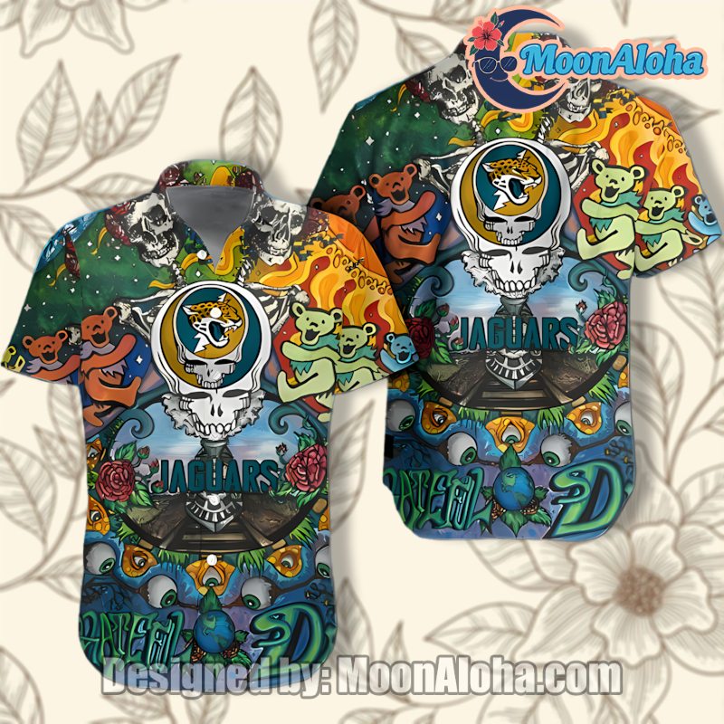 Jacksonville Jaguars Grateful Dead Classic Hawaiian Shirt For Men image 1 Jacksonville Jaguars Grateful Dead Classic Hawaiian Shirt For Men image 1