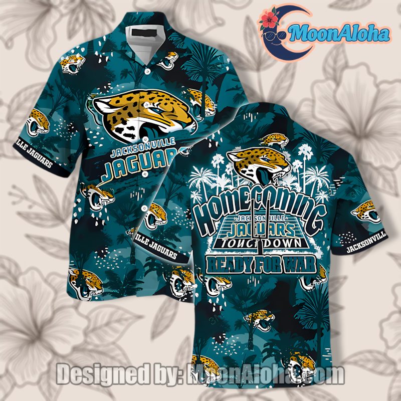 Jacksonville Jaguars Homecoming War Theme Hawaiian Outfit For Men image 1 Jacksonville Jaguars Homecoming War Theme Hawaiian Outfit For Men image 1