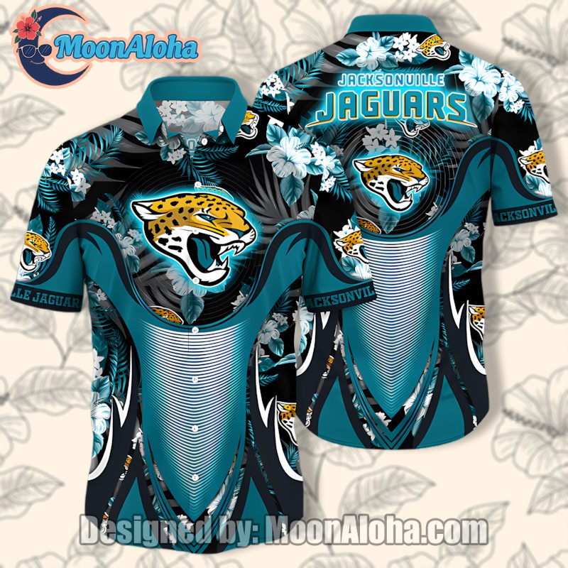 Jacksonville Jaguars Summer Flowers Cheap Hawaiian Shirt For Fans image 1 Jacksonville Jaguars Summer Flowers Cheap Hawaiian Shirt For Fans image 1