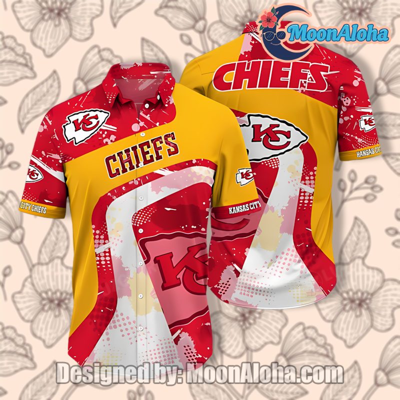 Kansas City Chiefs Red Yellow Funny Beach Tropical Hawaiian Shirt image 1 Kansas City Chiefs Red Yellow Funny Beach Tropical Hawaiian Shirt image 1
