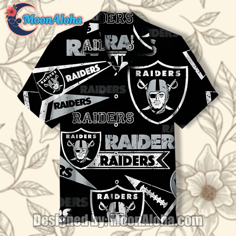 Las Vegas Raiders Black Football Fashion Cheap Hawaiian Shirt Style image 1 Las Vegas Raiders Black Football Fashion Cheap Hawaiian Shirt Style image 1