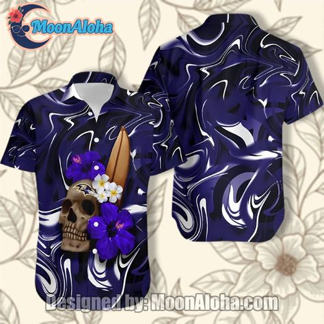 Baltimore Ravens Skull Floral Purple Real Hawaiian Shirt For Fans