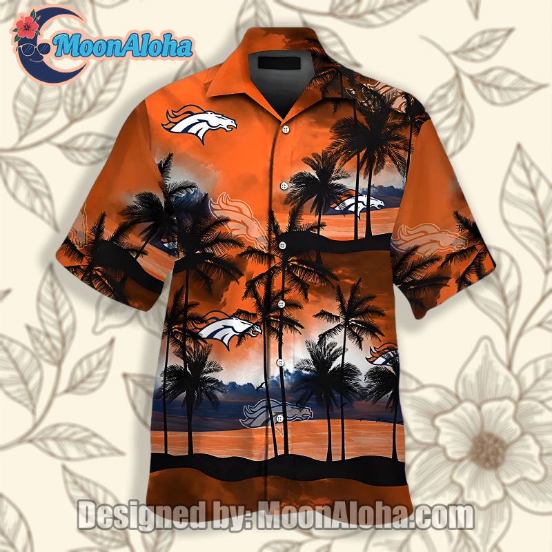 Denver Broncos Tropical Coconut Orange Vintage Hawaiian Shirt