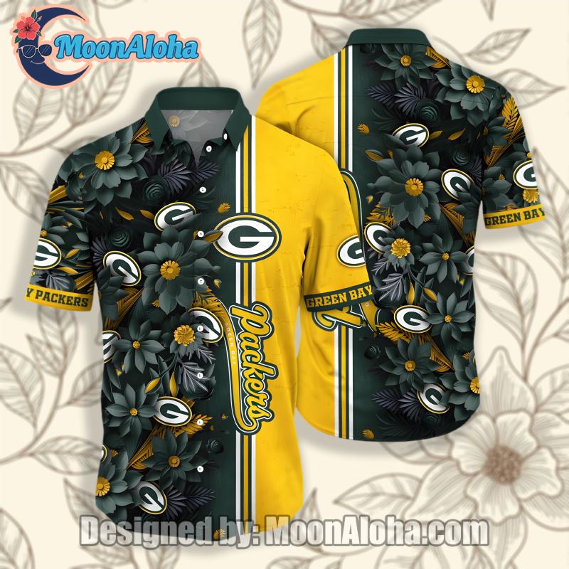 Green Bay Packers Flowers Team Funny Hawaiian Shirt