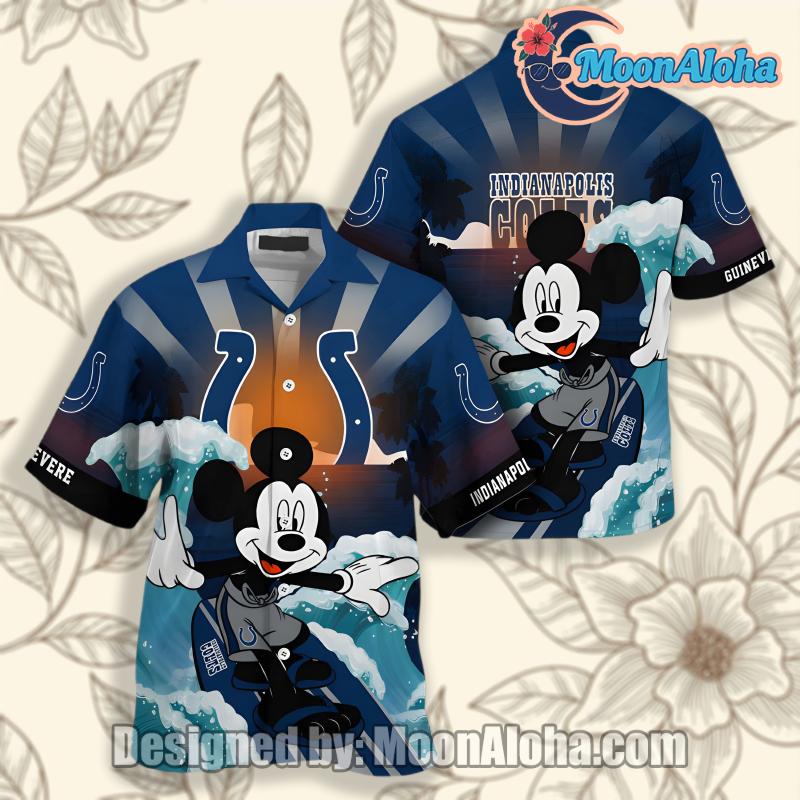 Indianapolis Colts Mickey Surfing Blue Personalized Aloha Hawaiian Shirt image 1 Indianapolis Colts Mickey Surfing Blue Personalized Aloha Hawaiian Shirt image 1