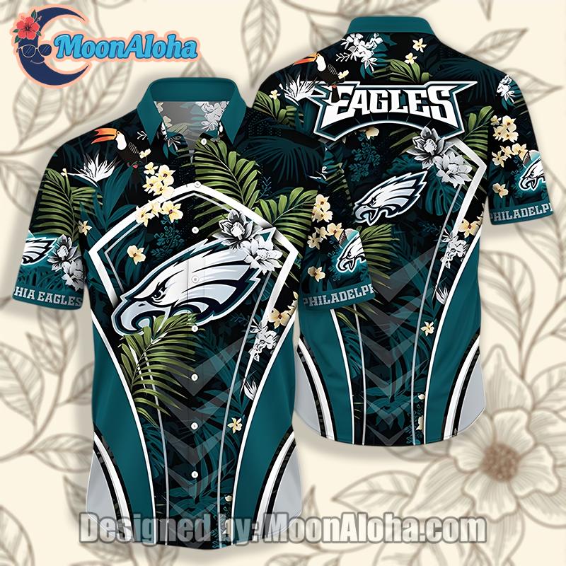 Philadelphia Eagles Palm Leaves Green Royal Hawaiian Shirts
