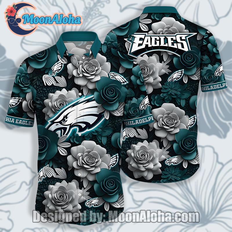 Philadelphia Eagles Porcelain Flowers Green Best Hawaiian Shirts