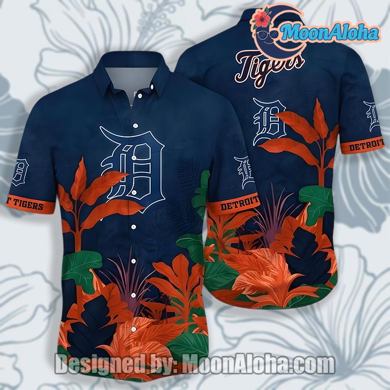 Detroit Tigers Banana Tree Blue Hawaiian Shirt For Sale image 1 Detroit Tigers Banana Tree Blue Hawaiian Shirt For Sale image 1