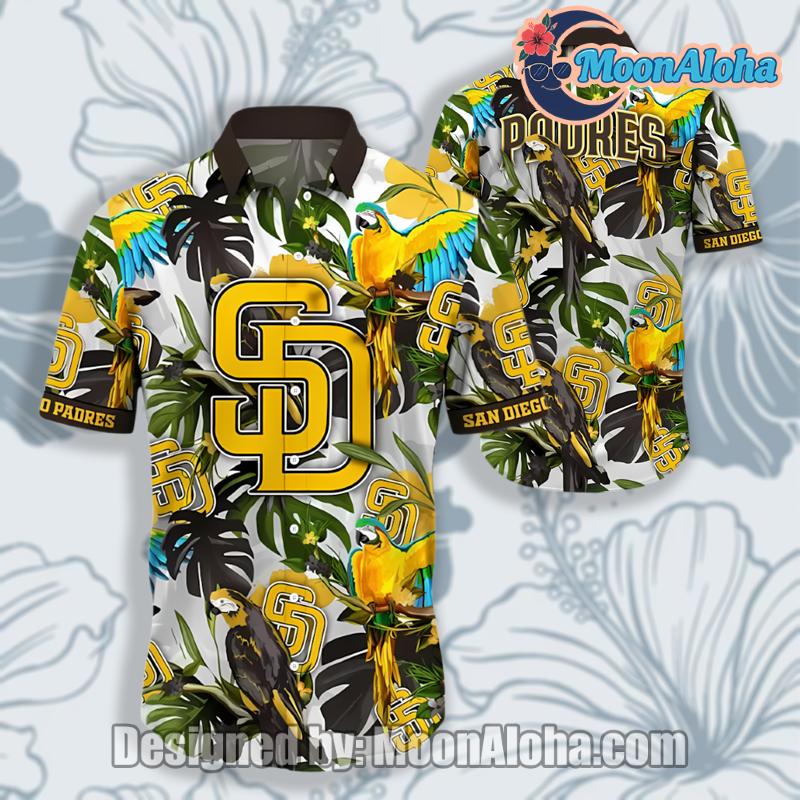 San Diego Padres Parrot Yellow Hawaiian Shirt