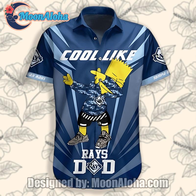 Tampa Bay Rays Bart Simpson Cool Dad Blue Hawaiian Shirt