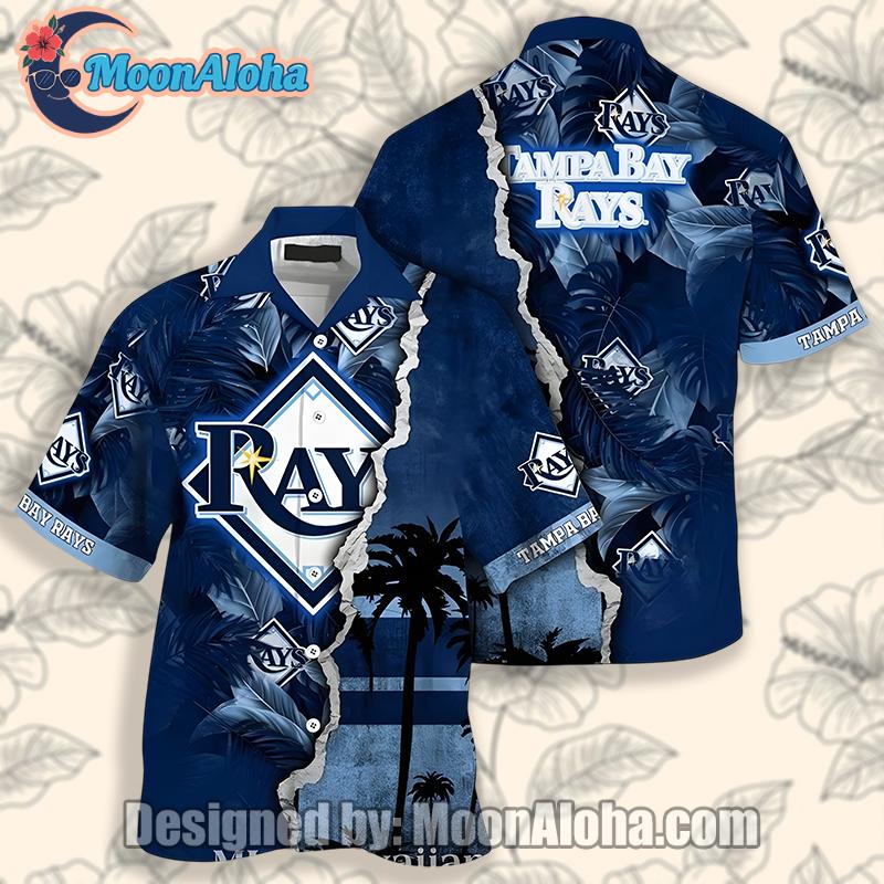 Tampa Bay Rays Beach Blue Aloha Hawaiian Shirt