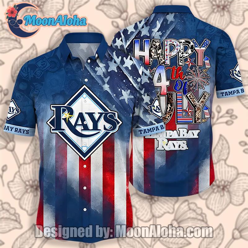 Tampa Bay Rays Happy 4Th Of July Red Blue Luxury Hawaiian Shirt