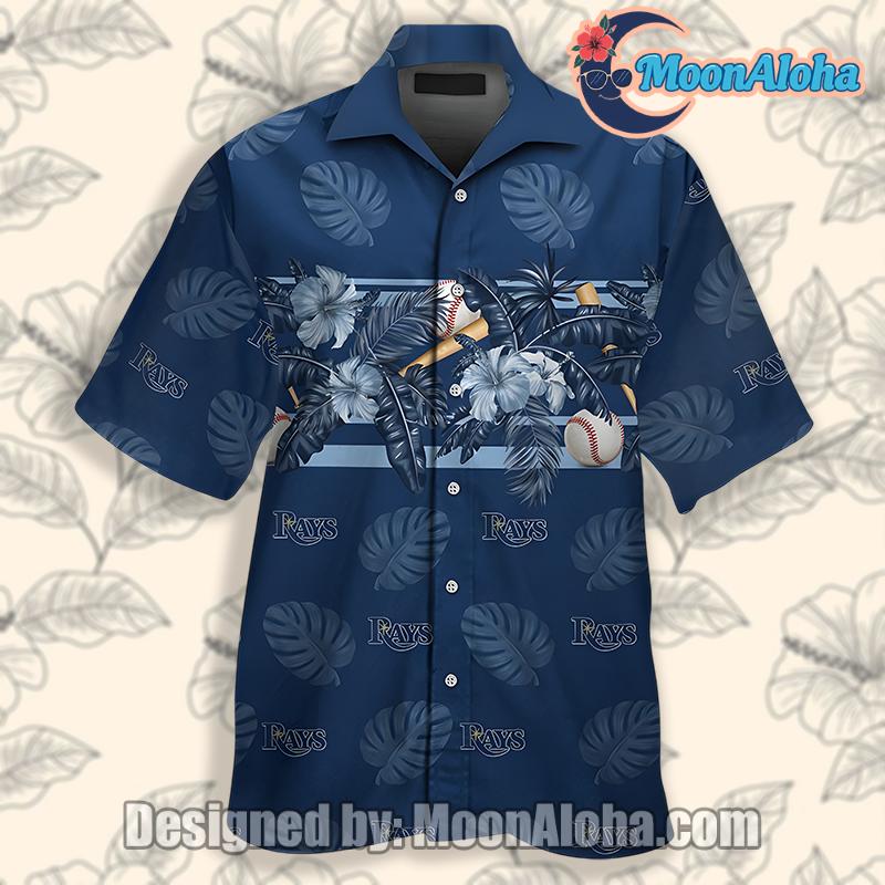 Tampa Bay Rays Hibiscus Blue Hawaiian Shirt Outfit
