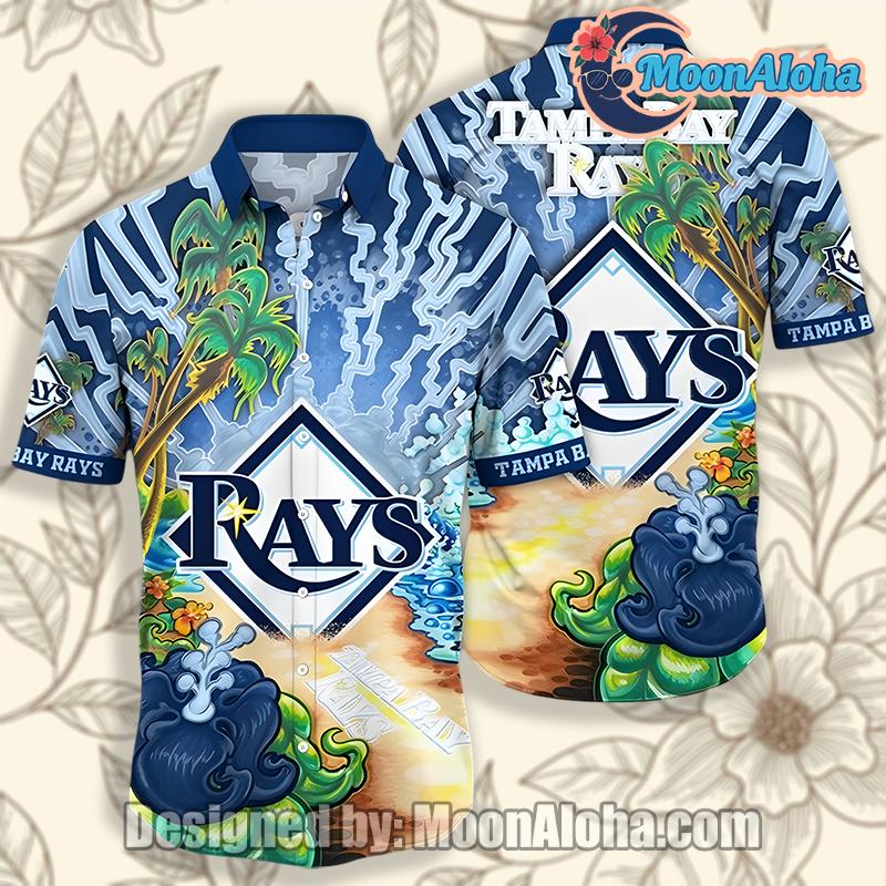 Tampa Bay Rays Island Blue Crazy Hawaiian Shirt
