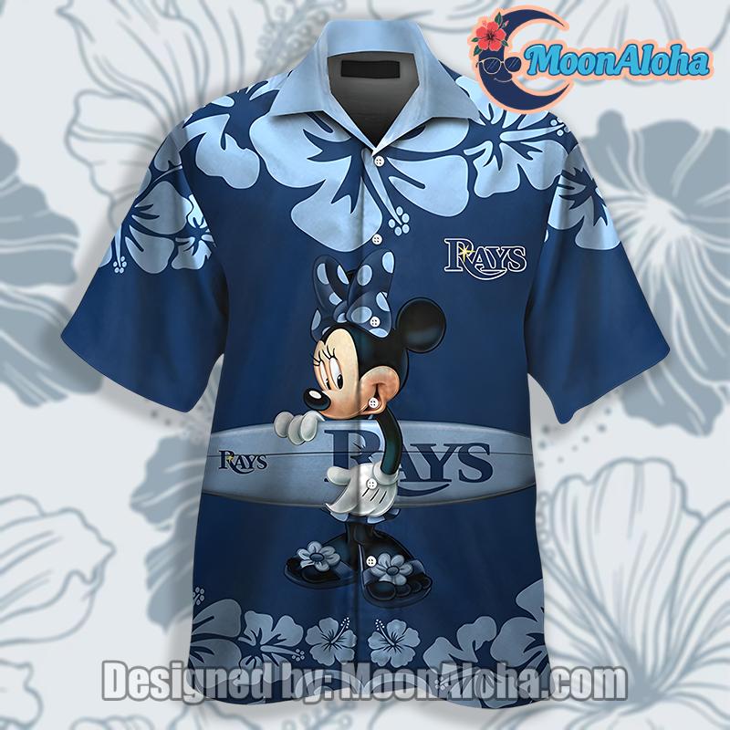 Tampa Bay Rays Mickey Surf Beach Blue Cheap Aloha Shirt
