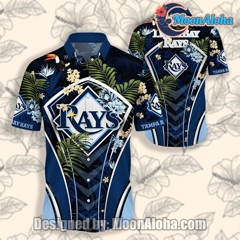 Tampa Bay Rays Palm Leaves Blue Real Hawaiian Shirt