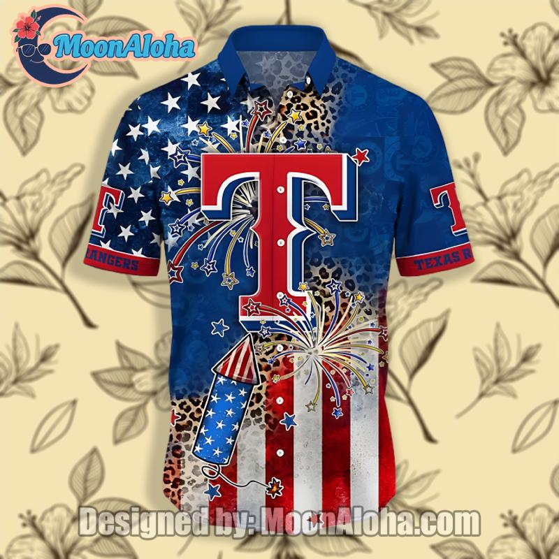 Texas Rangers 4Th Of July Blue Unisex Hawaiian Shirt