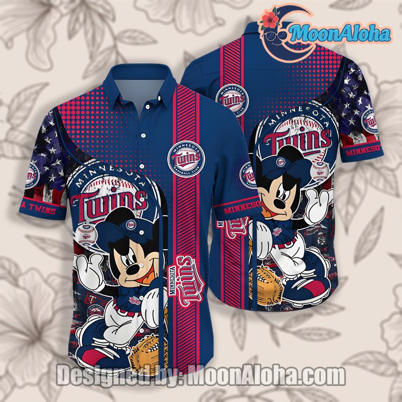 Texas Rangers Disney Mickey Blue Hawaiian Shirt