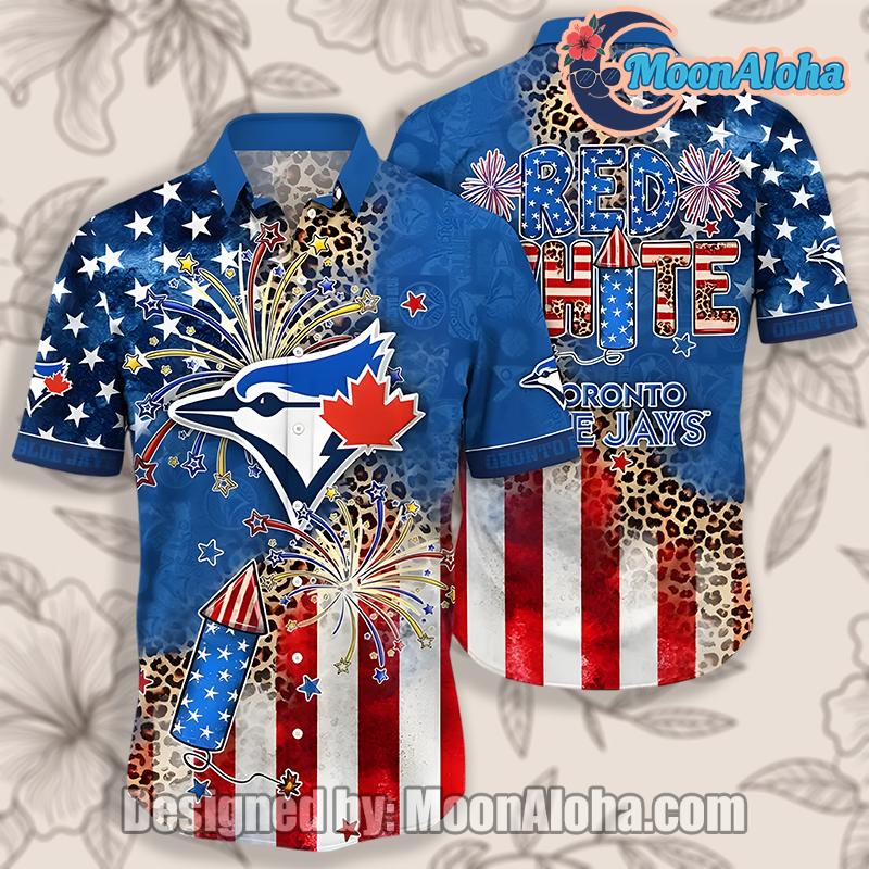 Toronto Blue Jays 4Th Of July Blue Cheap Aloha Shirt