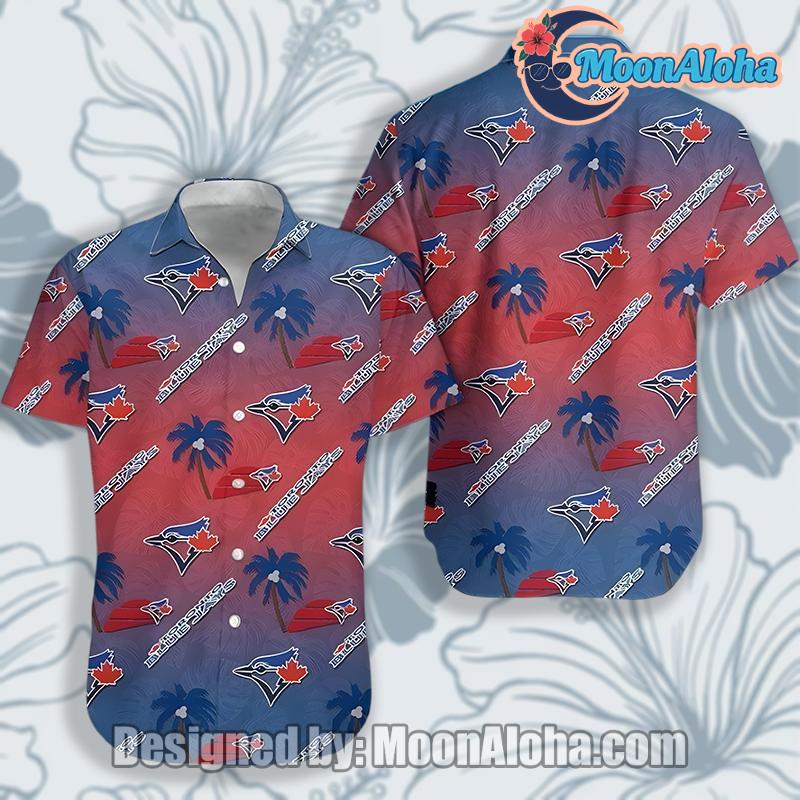 Toronto Blue Jays Aloha Coconut Trees Blue Funny Hawaiian Shirt