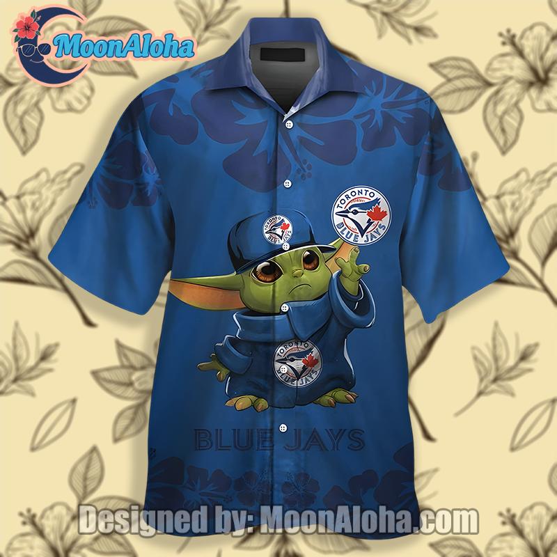 Toronto Blue Jays Baby Yoda Star Wars Blue Hawaiian Shirt