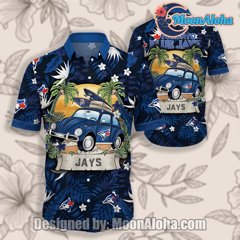 Toronto Blue Jays Coconut Tree Palm Leaf Blue Retro Hawaiian Shirt