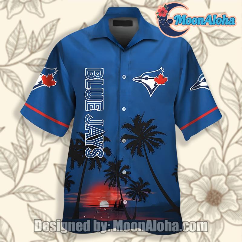 Toronto Blue Jays Coconut Tree Tropical Blue Printed Hawaiian Shirt
