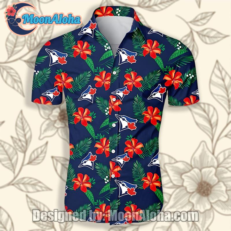 Toronto Blue Jays Hibiscus Flower Blue Crazy Hawaiian Shirt