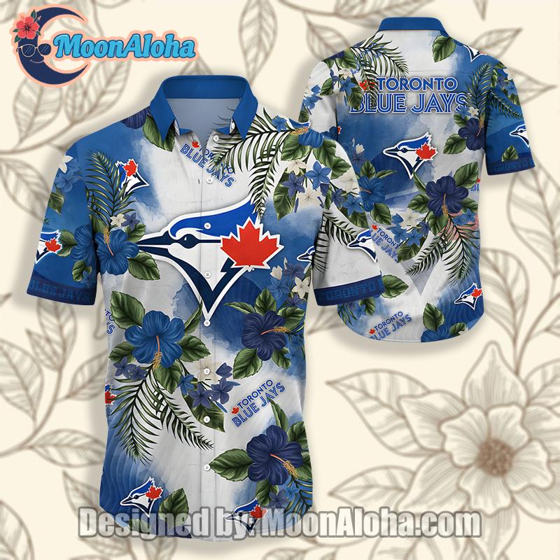 Toronto Blue Jays Hibiscus Monstera Leaf Blue Quality Hawaiian Shirt
