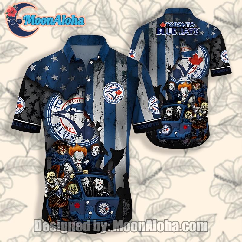 Toronto Blue Jays Jason Voorhees Chucky Pennywise Blue Classic Hawaiian Shirt