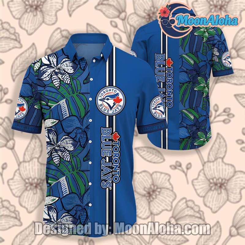 Toronto Blue Jays Monstera Leaf Jasmine Blue Real Hawaiian Shirt