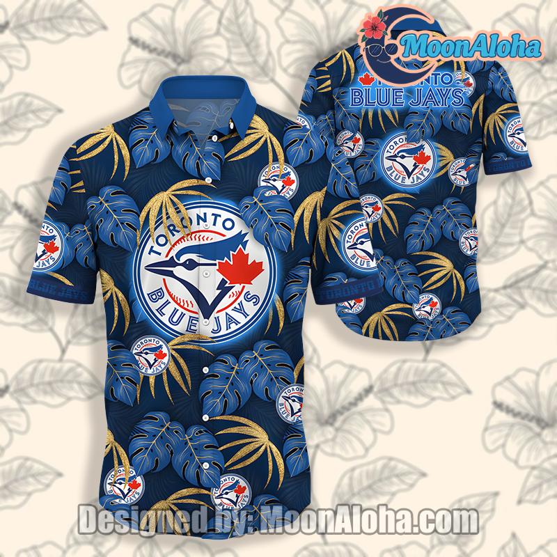 Toronto Blue Jays Monstera Leaf Tropical Blue Hawaiian Shirt