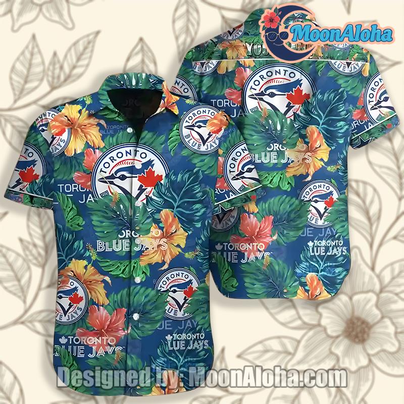 Toronto Blue Jays Personalized Hibiscus Flower Blue Royal Hawaiian Shirt