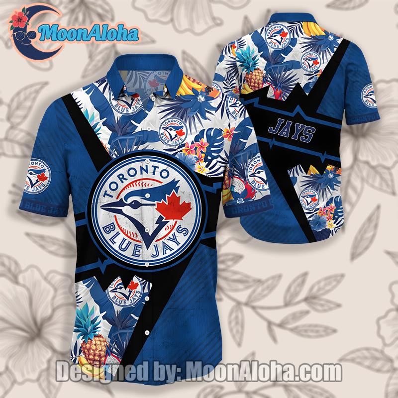 Toronto Blue Jays Plumeria Banana Tree Blue Unique Hawaiian Shirt