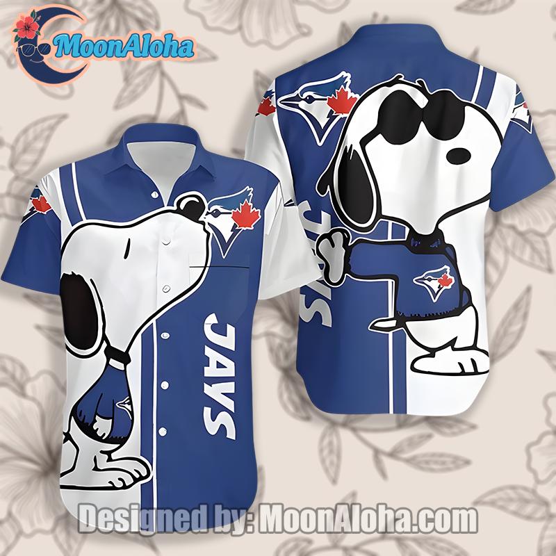 Toronto Blue Jays Snoopy Surf Blue Retro Hawaiian Shirt