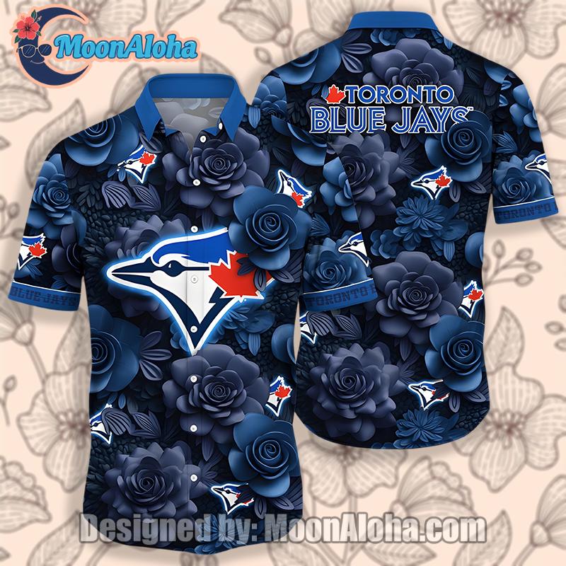 Toronto Blue Jays Tropical Flower Blue Printed Hawaiian Shirt