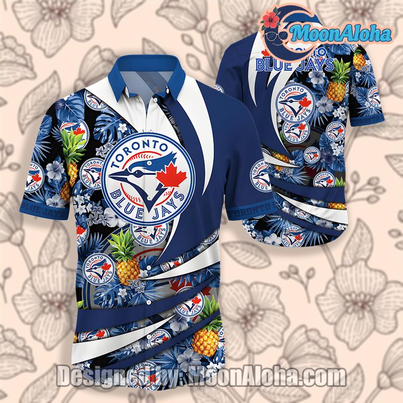 Toronto Blue Jays Tropical Fruit Area Blue Hawaiian Shirt