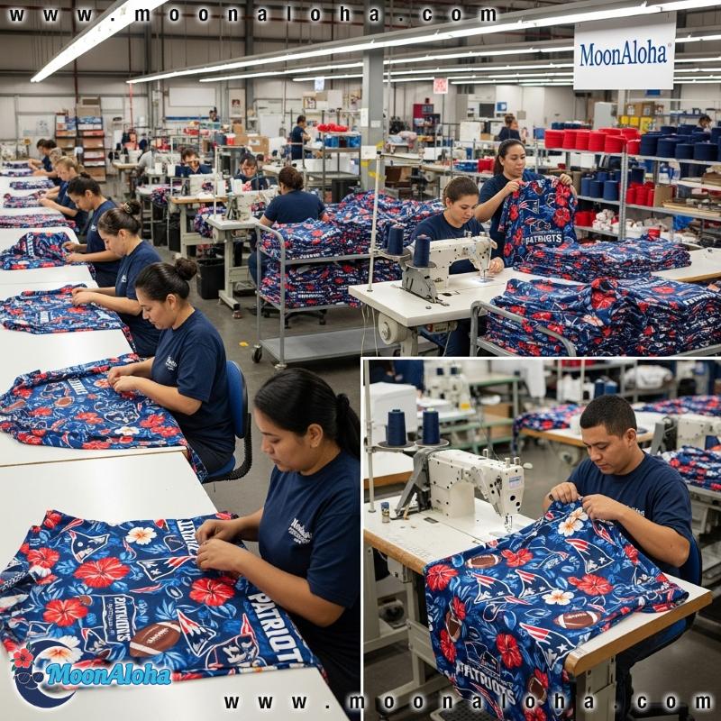 MoonAloha New England Patriots Hawaiian Shirt Production and Craftsmanship MoonAloha New England Patriots Hawaiian Shirt Production and Craftsmanship