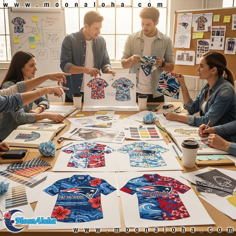 New England Patriots Hawaiian Shirt Design Inspiration by MoonAloha New England Patriots Hawaiian Shirt Design Inspiration by MoonAloha