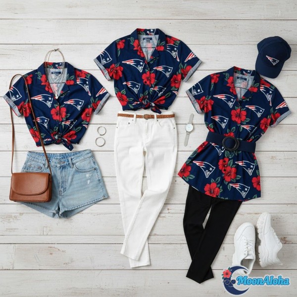 Patriots Hawaiian Shirt Outfit Ideas For Women