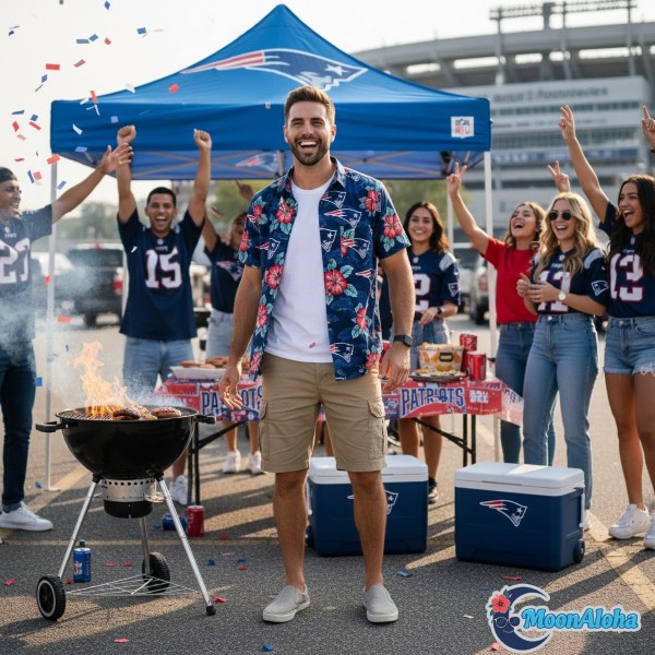 Patriots Hawaiian Shirt Tailgate Party Style