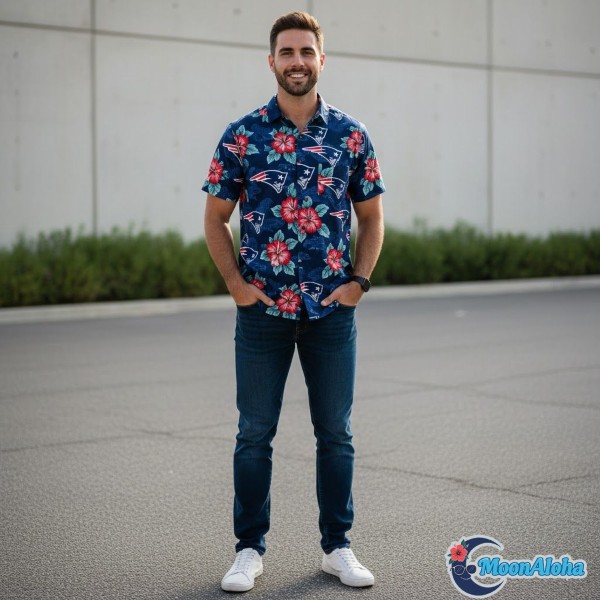 Patriots Hawaiian Shirt With Jeans Outfit