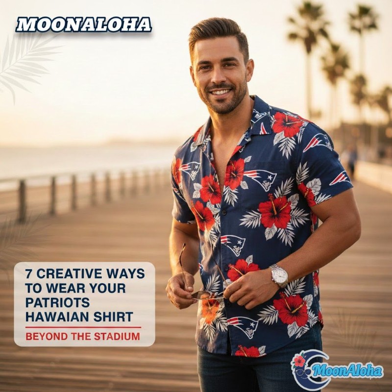 7 Creative Ways to Wear Your New England Patriots Hawaiian Shirt Beyond the Stadium 1 7 Creative Ways to Wear Your New England Patriots Hawaiian Shirt Beyond the Stadium