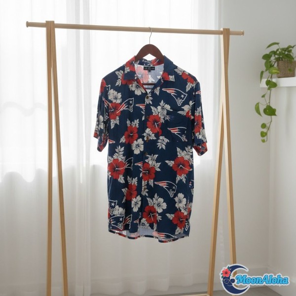 Air Drying Patriots Hawaiian Shirt On Hanger Air Drying Patriots Hawaiian Shirt On Hanger